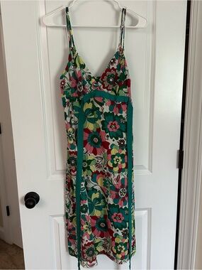 Vintage Handmade Empire Waist Floral Midi Dress